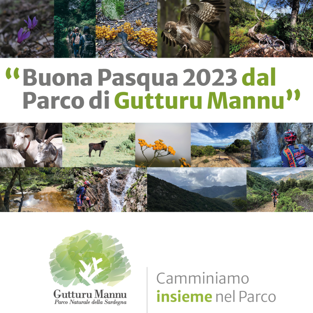 Immagine per augurare buona pasqua 2023 dal Parco Naturale Regionale di Gutturu Mannu